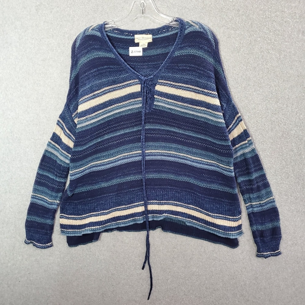Denim & Supply Ralph Lauren Women Sweater‎ Medium Blue Striped Pullover